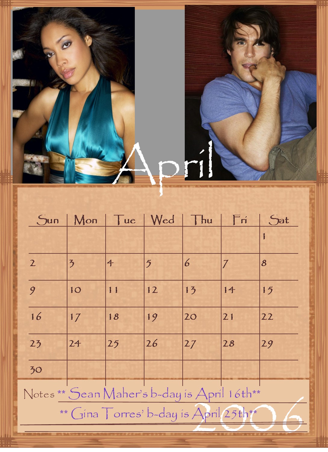 april of the 12 month calander for firefly main characters